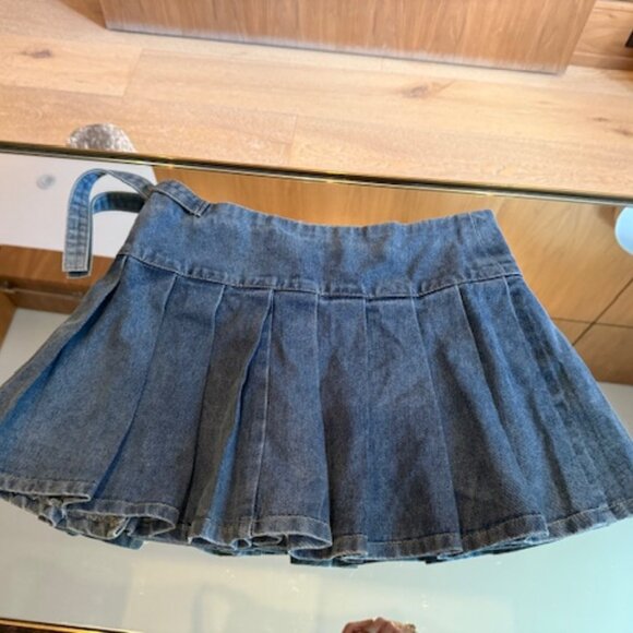 NWT Motel Rocks Denim Pleated Mini Skirt - Women's Small - Picture 3 of 9